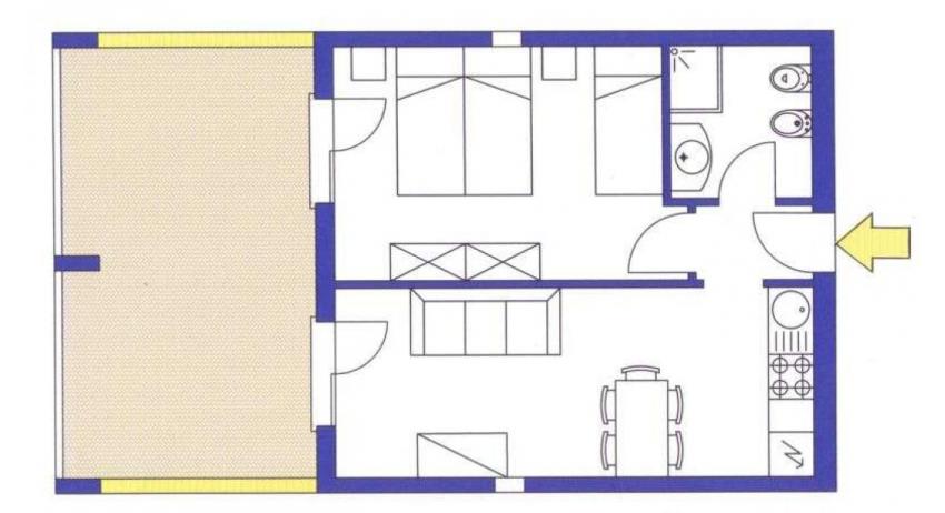 aparthotel ASHANTI: B4 Sud - planimetria 1 (esempio)